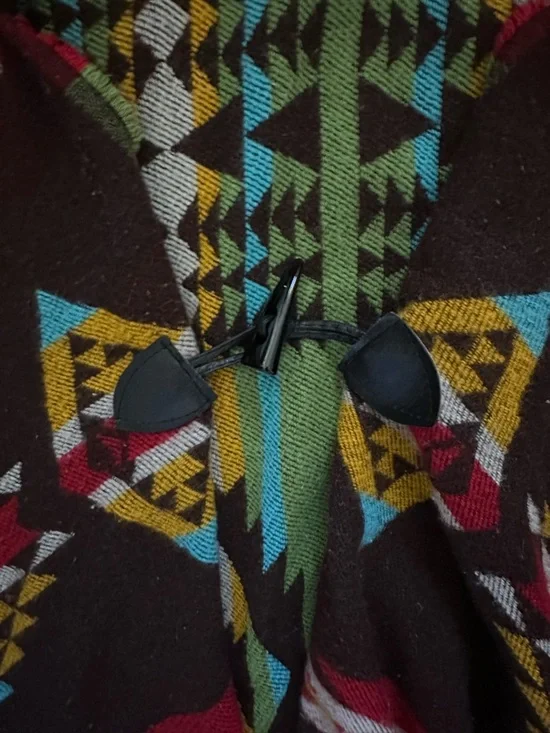 Boho Tribal Hooded Poncho OS - Picture 4 of 7